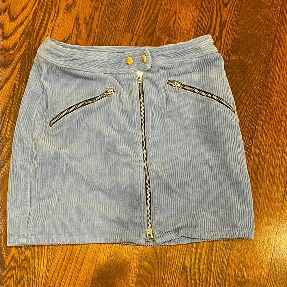 Rag & Bone 8 Blue Corduroy Skirt with Zipper Details - Picture 1 of 1